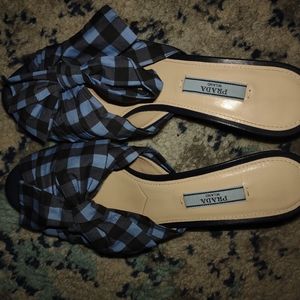 Prada peep toe kitten heels